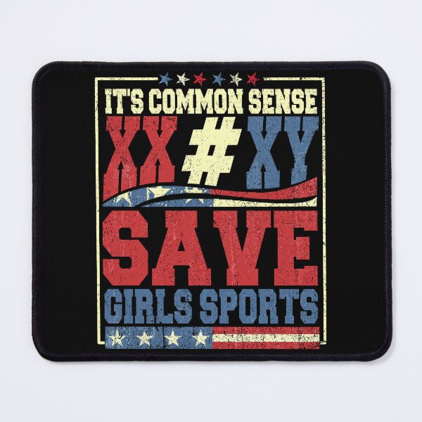 Item preview, It's Common Sense XX XY Save Girls Sports American Flag designed and sold by watanabeee.