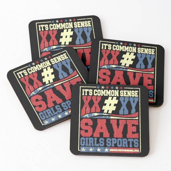 Item preview, It's Common Sense XX XY Save Girls Sports American Flag designed and sold by watanabeee.