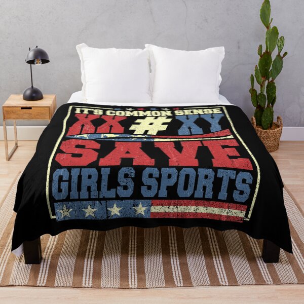 Item preview, It's Common Sense XX XY Save Girls Sports American Flag designed and sold by watanabeee.