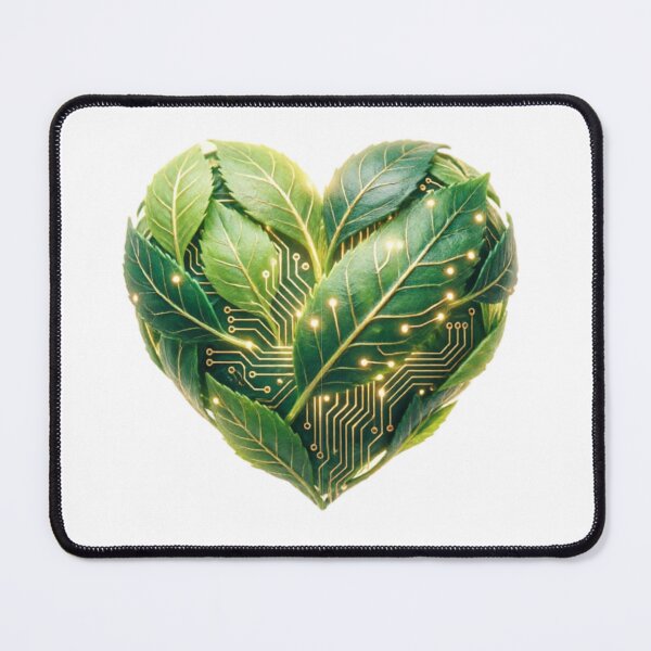 Item preview, Eco Tech Circuit Leaf Heart designed and sold by IntelliMindDesigns.