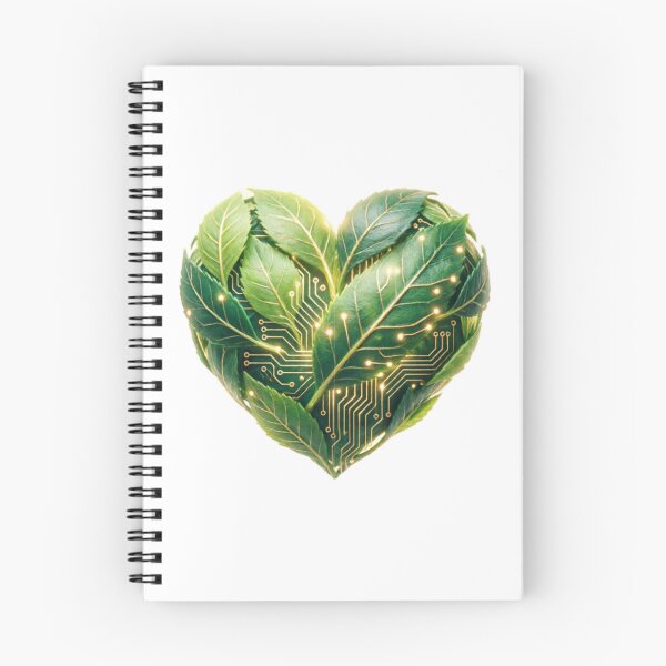 Item preview, Eco Tech Circuit Leaf Heart designed and sold by IntelliMindDesigns.
