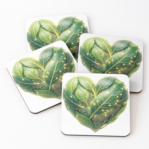 Item preview, Eco Tech Circuit Leaf Heart designed and sold by IntelliMindDesigns.
