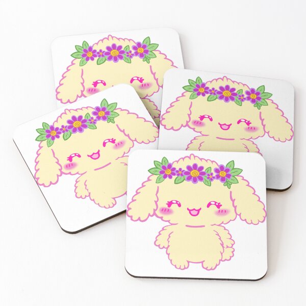 Item preview, Kawaii bunny with flower crown | Cute coquette bunny designed and sold by BunnySoftArt.