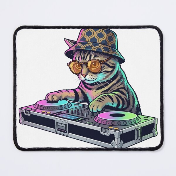 Item preview, DJ Cat Funny Music Producer Turntable Hip Hop designed and sold by Iyierogi.