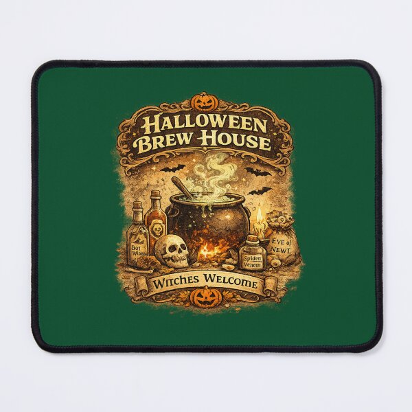 Item preview, Halloween Brew House Witches Welcome Vintage Halloween Witch Potion Cauldron Design designed and sold by mocci10.