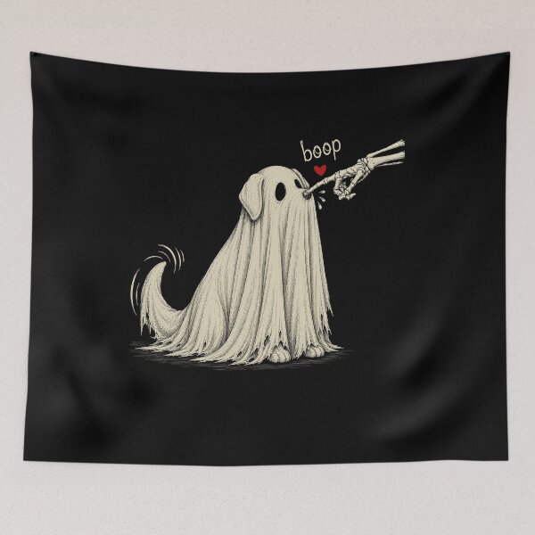 Item preview, Skeleton Dog Boop spooky halloween designed and sold by watanabeee.