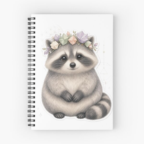 Item preview, Cute Raccoon Geometric Flower Crown designed and sold by IntelliMindDesigns.