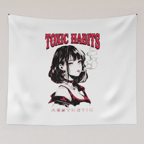 Item preview, Toxic Habits Aesthetic Anime Girl designed and sold by fredcoleman.