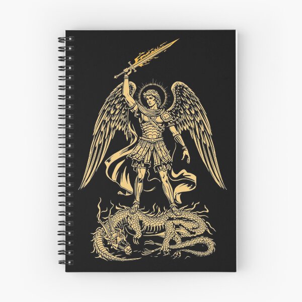 Item preview, St Michael Archangel Flaming Sword Catholic Line Art designed and sold by Apostolic Art & Apparel.