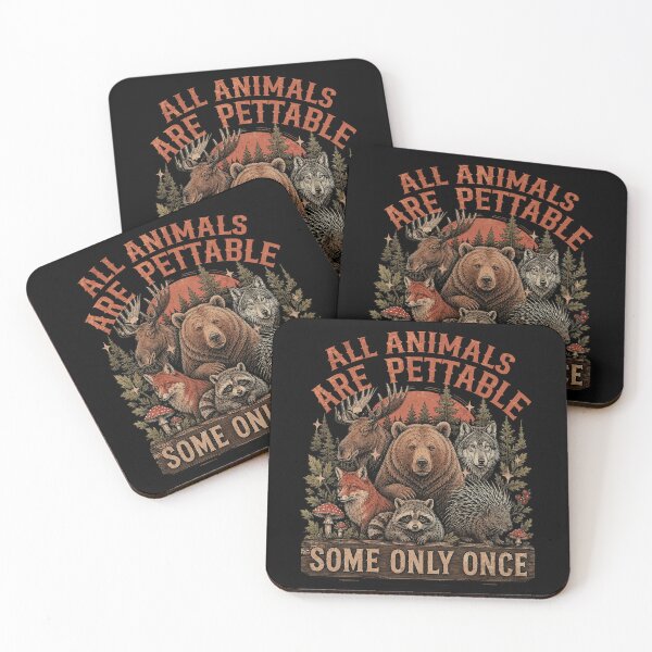 Item preview, All Animals Are Pettable Some Only Once Funny Nature designed and sold by watanabeee.