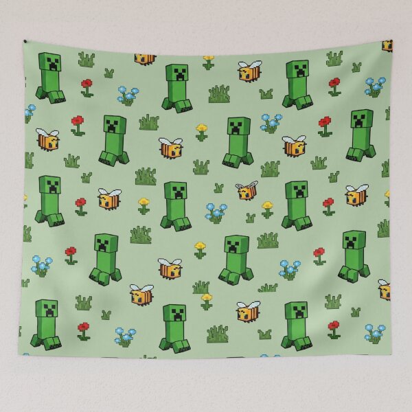 Artikelvorschau, Minecraft Creeper-Bienen-Muster entworfen und verkauft von LyssasMindArt.
