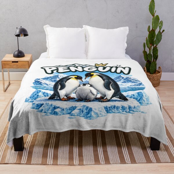 Item preview, Penguin Family Ice Royalty - Cute Emperor Penguin Couple & Chick Art designed and sold by NeO² Studio.