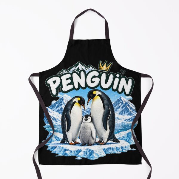 Item preview, Penguin Family Ice Royalty - Cute Emperor Penguin Couple & Chick Art designed and sold by NeO² Studio.