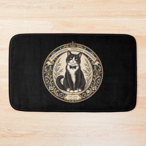 Item preview, Funny Tuxedo Cat Gift Born Overdressed Chronically Unimpressed Vintage Naturalist Cat Print Tuxedo Cat Shirt Cat Mom Gift Cat Sticker designed and sold by Fanverse Merchandise.