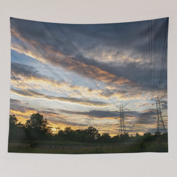 Item preview, Sunset Sky Over Electric Power Lines designed and sold by KillNFuel.