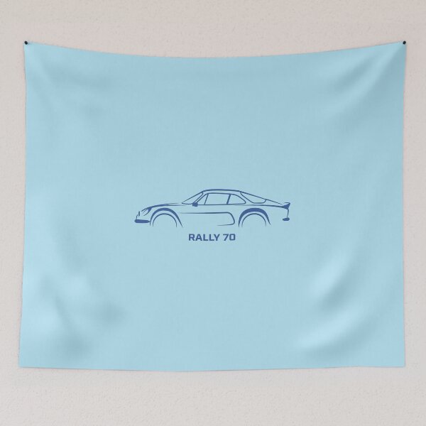 Item preview, Classic Rally Car 70s Motorsport Blue Silhouette Art designed and sold by KiwiRider.