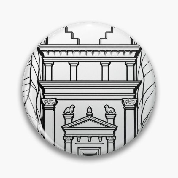 Item preview, Hegra AlUla Saudi Arabia | Nabataean Heritage Architecture | Black and White Line Art designed and sold by DesertInkArt.