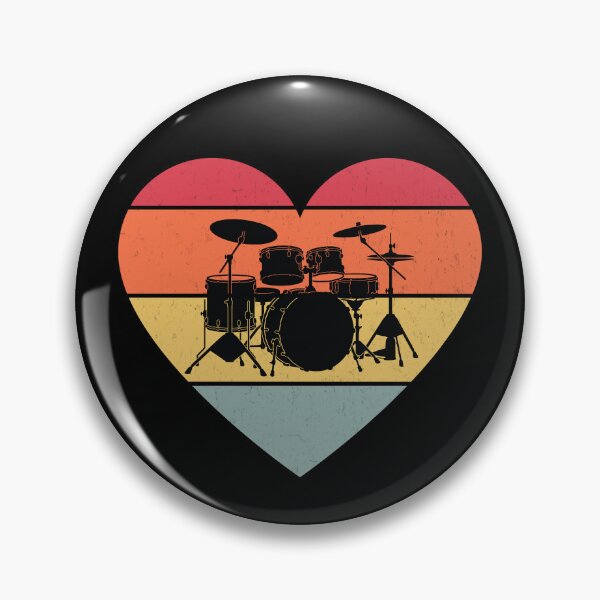 Item preview, Drum Set Retro Heart Music designed and sold by MO DESIGNS.