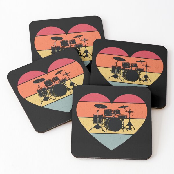 Item preview, Drum Set Retro Heart Music designed and sold by MO DESIGNS.
