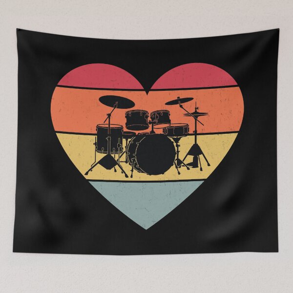 Item preview, Drum Set Retro Heart Music designed and sold by MO DESIGNS.