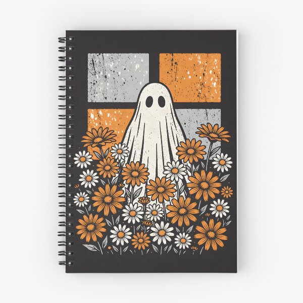 Item preview, Cute Ghost in Wildflowers – Halloween Floral Folk Art designed and sold by KiraChie.