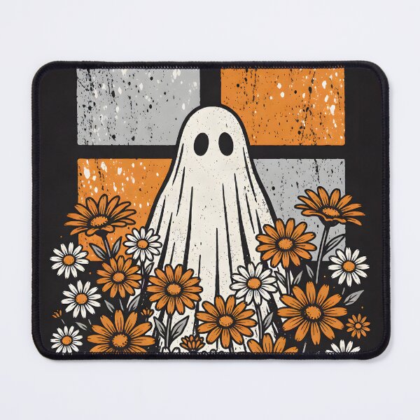 Item preview, Cute Ghost in Wildflowers – Halloween Floral Folk Art designed and sold by KiraChie.
