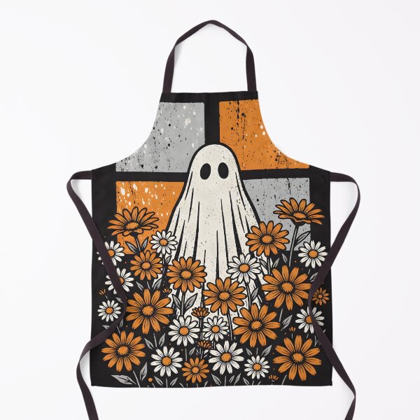 Item preview, Cute Ghost in Wildflowers – Halloween Floral Folk Art designed and sold by KiraChie.
