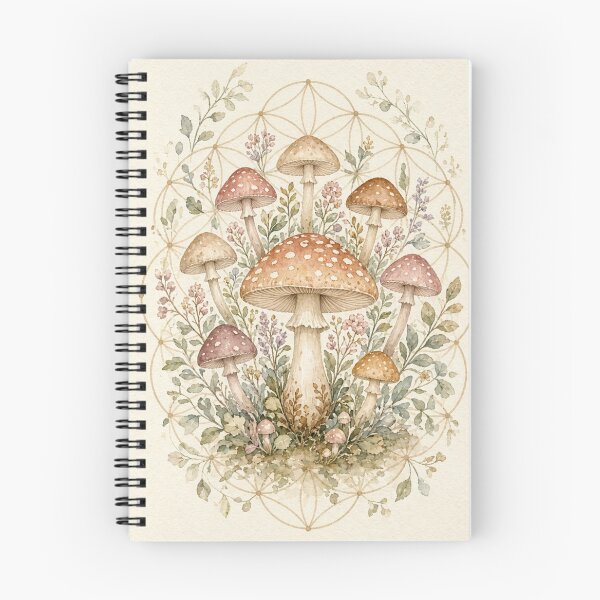 Item preview, Mushroom Flower of Life Cottagecore designed and sold by IntelliMindDesigns.
