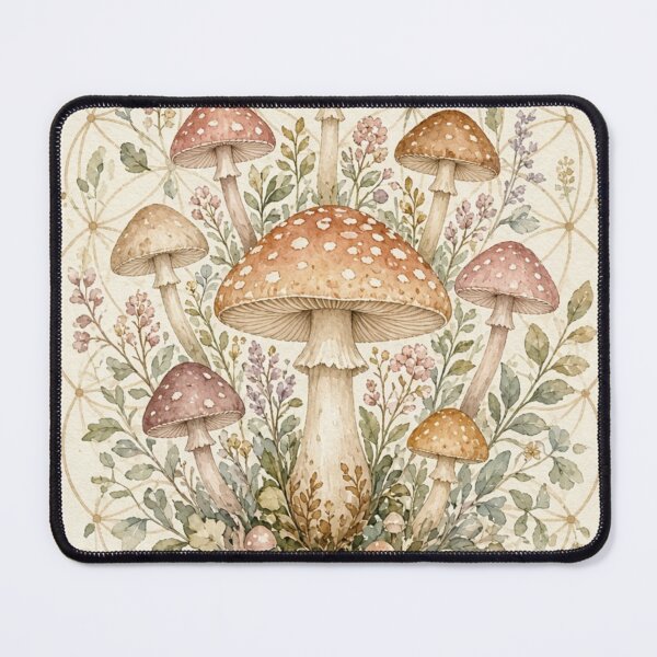 Item preview, Mushroom Flower of Life Cottagecore designed and sold by IntelliMindDesigns.