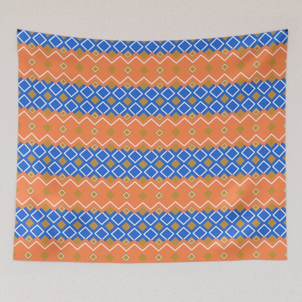 Item preview, Vibrant Orange & Blue Ethnic Zigzag - Geometric Seamless Pattern designed and sold by Sasitee.
