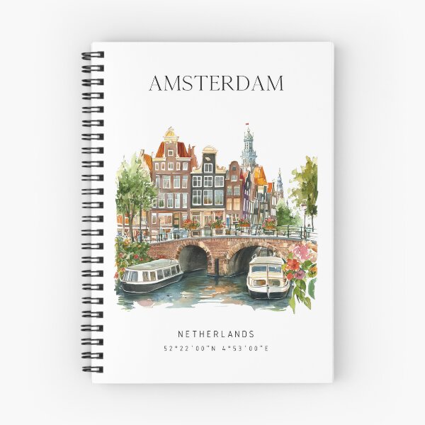 Item preview, Amsterdam Canal Watercolor Poster – Netherlands Travel Art designed and sold by LanaMeyers.
