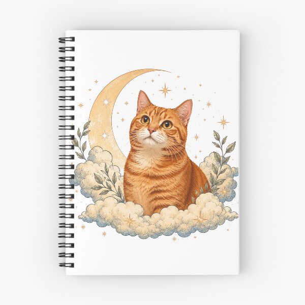 Item preview, Orange Tabby Cat Under Crescent Moon designed and sold by Luciceyiduj.