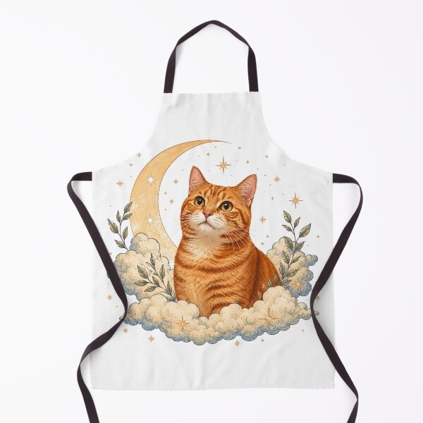 Item preview, Orange Tabby Cat Under Crescent Moon designed and sold by Luciceyiduj.