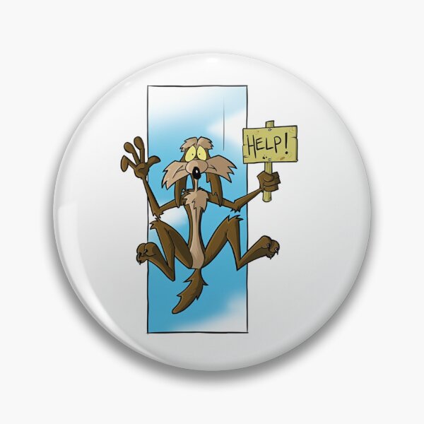 Item preview, Wile E. Coyote Help Sign Falling Funny Cartoon designed and sold by sauruscreated.