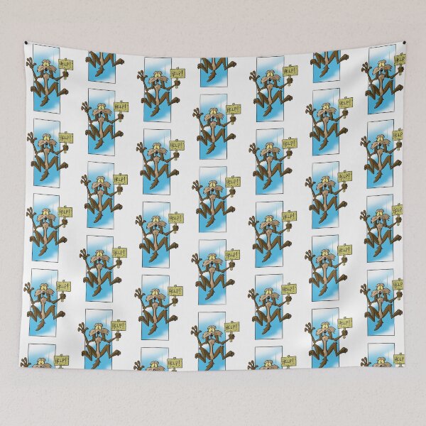 Item preview, Wile E. Coyote Help Sign Falling Funny Cartoon designed and sold by sauruscreated.