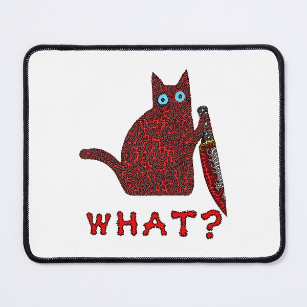Item preview, Surreal Cat With Knife WHAT Funny Cat Art designed and sold by Dmo3HarkoArt.