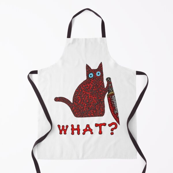Item preview, Surreal Cat With Knife WHAT Funny Cat Art designed and sold by Dmo3HarkoArt.