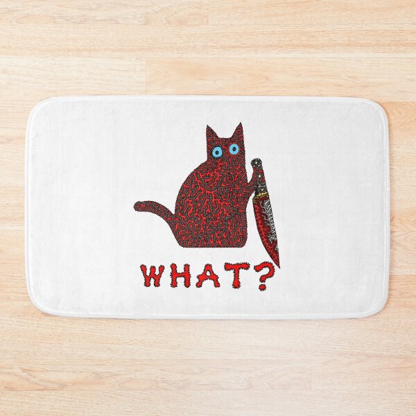 Item preview, Surreal Cat With Knife WHAT Funny Cat Art designed and sold by Dmo3HarkoArt.