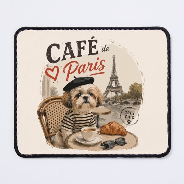 Item preview, Shih Tzu Café de Paris – Très Chic French Café designed and sold by PawsAndPallette .
