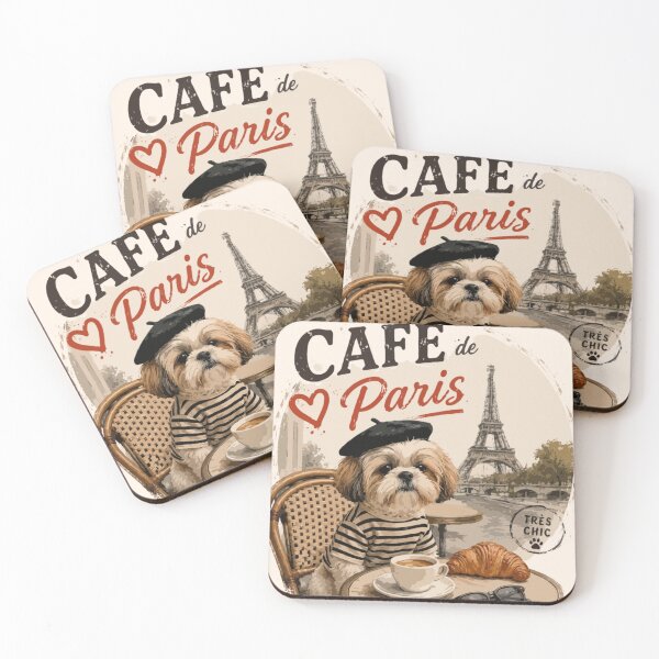 Item preview, Shih Tzu Café de Paris – Très Chic French Café designed and sold by PawsAndPallette .