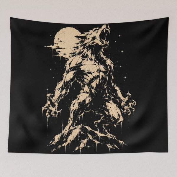 Item preview, Halloween Werewolf Under the Blood Moon designed and sold by JonelCrafts.