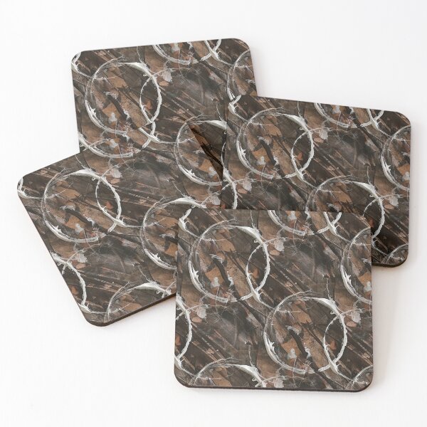 Item preview, White Circle Grunge Pattern on Brown designed and sold by Artistestella.