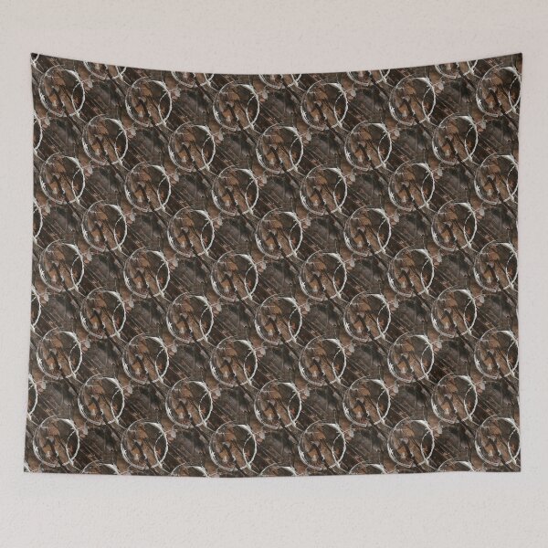 Item preview, White Circle Grunge Pattern on Brown designed and sold by Artistestella.