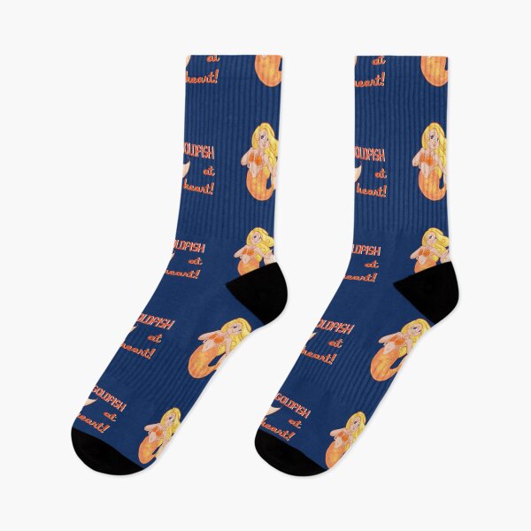 Item preview, Goldfish at Heart! (on Navy) designed and sold by PawsitiveMum3.