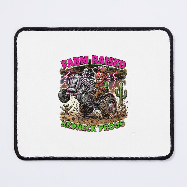 Item preview, Farm Raised Redneck Proud Funny Tractor Wheelie Art designed and sold by WeirdWheeledArt.