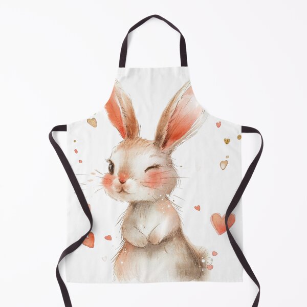 Item preview, Cute Winking Bunny with Hearts Watercolor Illustration designed and sold by KLSRAJ.