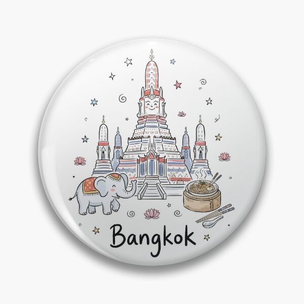 Item preview, Cute Wat Arun Bangkok Doodle Art designed and sold by RamyGallery.