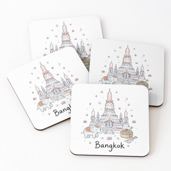 Item preview, Cute Wat Arun Bangkok Doodle Art designed and sold by RamyGallery.
