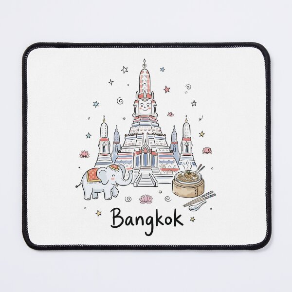 Item preview, Cute Wat Arun Bangkok Doodle Art designed and sold by RamyGallery.