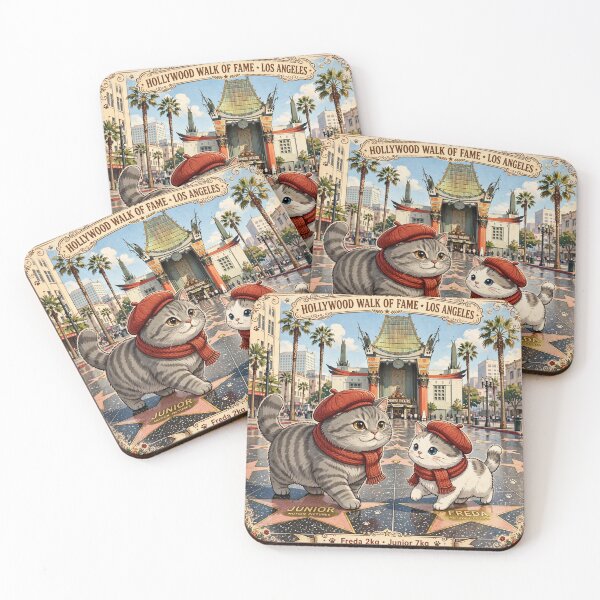 Item preview, Freda and Junior Hollywood Walk of Fame - Kawaii LA Star Cats designed and sold by MAISON SYLVIE.